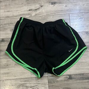 Nike Women's Athletic Shorts Black with Green Trim